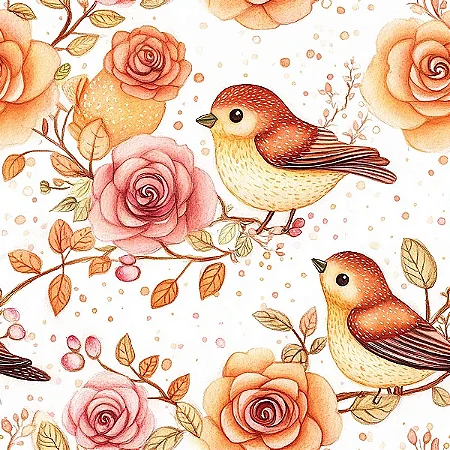 Tricoline Digital Melissa Pássaro, 100%Algodão 50cm x 1,50mt