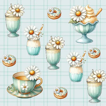Tricoline Digital Sweeties 4, 100% Algodão 50cm x 1,50mt