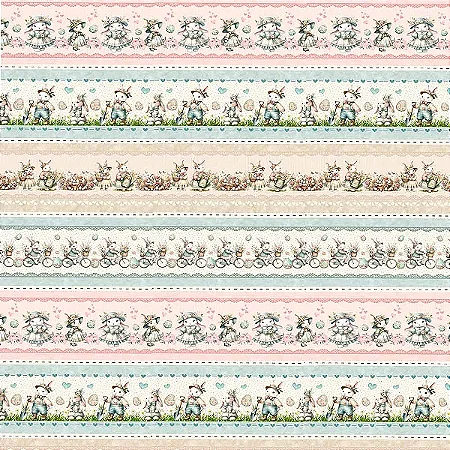 Tricoline Digital Barrado Páscoa 2 100%Algodão 50cm x 1,50mt