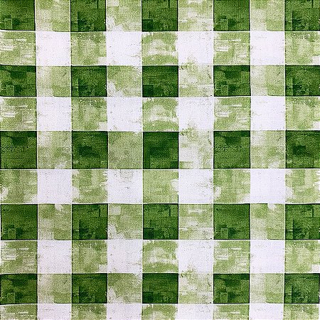 Tricoline Digital Xadrez Verde, 100% Algodão, 50cm x 1,50mt
