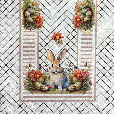 Tecido Tricoline Painel Passadeira 02 Páscoa, 49cm x 1,50mt