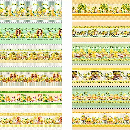 Tricoline Digital Barrado Limões, 100%Algodão, 50cm x 1,50mt