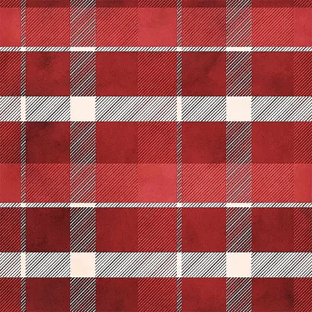 Tricoline Digital Xadrez Berry 4, 100% Algodão, 50cm x 1,50m