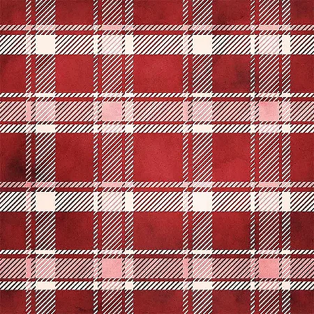 Tricoline Digital Xadrez Berry 3, 100% Algodão, 50cm x 1,50m