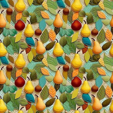 Tricoline Digital Frutas Patch Peras, 100%Alg, 50cm x 1,50m