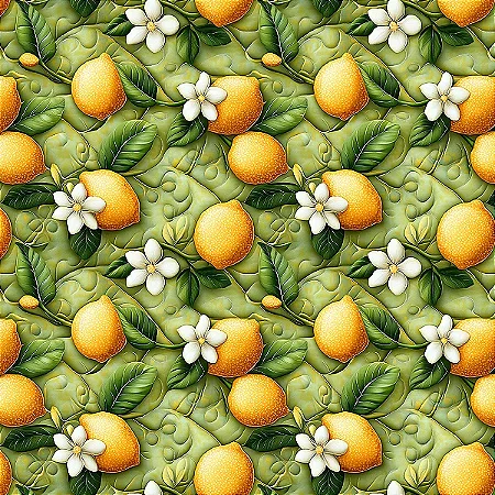 Tricoline Digital Frutas Patch Limões em Verde, 50cm x 1,50m