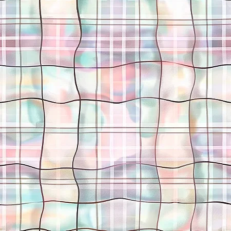 Tricoline Digital Birdies Xadrez, 100%Algodão, 50cm x 1,50mt