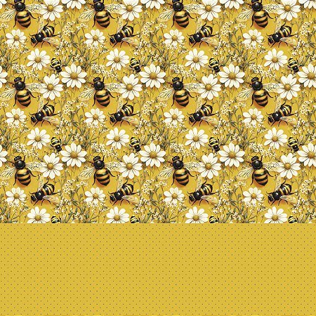Tricoline Digital Abelha com Poá Mimabele At. 5mt x 1,50mt