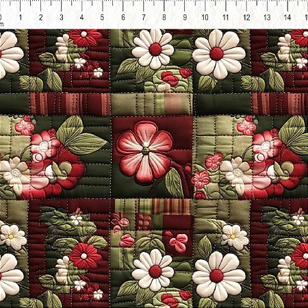 Tricoline Digital Floral Viver Country 100%Alg 50cm x 1,50mt