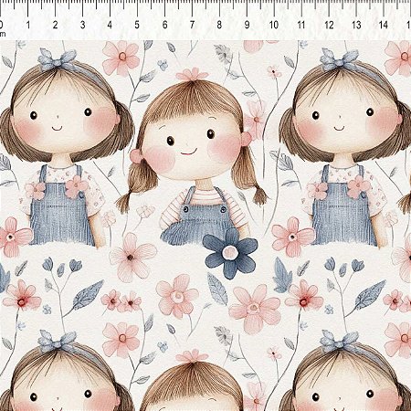 Tricoline Digital Amandita, 100% Algodão, 50cm x 1,50mt