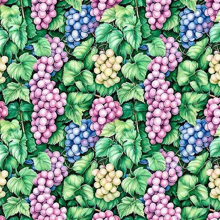 Tricoline Digital Cachos de Uva, 100% Algodão, 50cm x 1,50mt