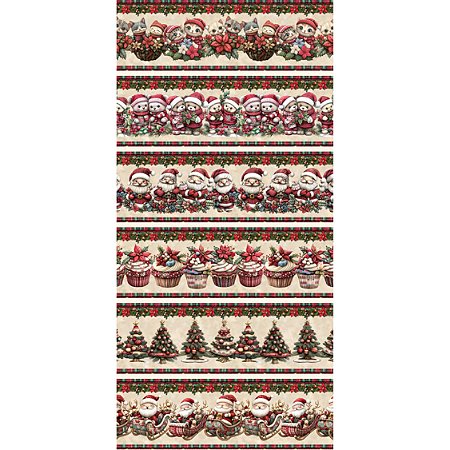 Tricoline Barrado Natal Cute 2, 100% Algodão, 50cm x 1,50mt