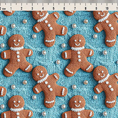 Tricoline Natal Gingerbread Pastel 100%Algodão 50cm x 1,50mt