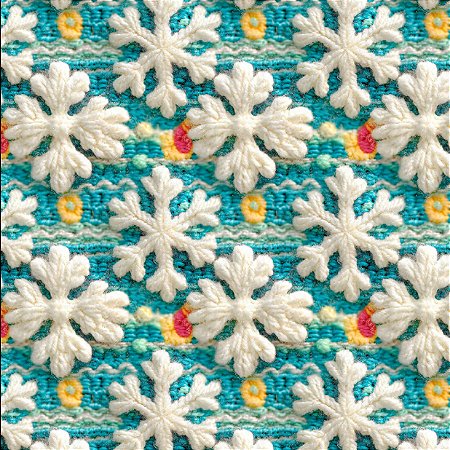 Tricoline Natal Floco de Neve, 100%Algodão 50cm x 1,50mt