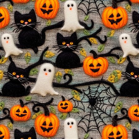 Tricoline Halloween Hall 7 Vidas, 100%Algodão, 50cm x 1,50mt