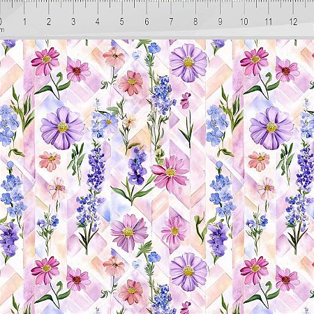 Tricoline Digital Lavender Cambridge, 100%Alg, 50cm x 1,50mt