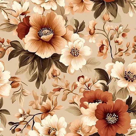 Tricoline Digital Francis Bouquets 100%Algodão 50cm x 1,50mt