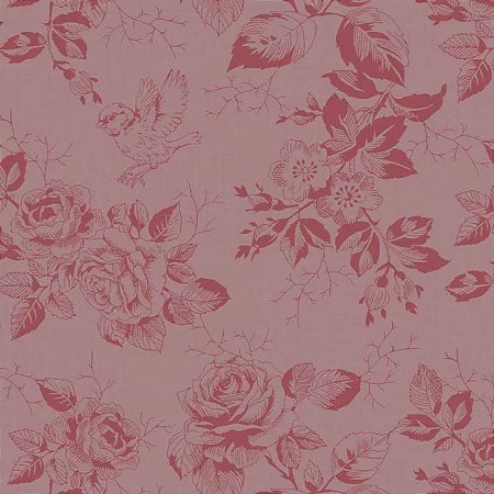 Tricoline Fleur Rose, 100% Algodão, 50cm x 1,50mt