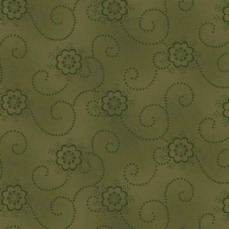 Tricoline Romance Verde, 100% Algodão, 50cm x 1,50mt