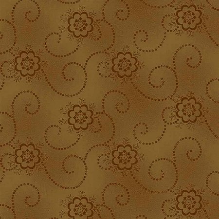 Tricoline Romance Ocre, 100% Algodão, 50cm x 1,50mt