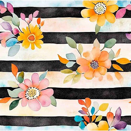 Tricoline Digital Water Stripe, 100% Algodão, 50cm x 1,50mt