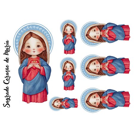 Estampa Fácil Sagrado Coração de Maria