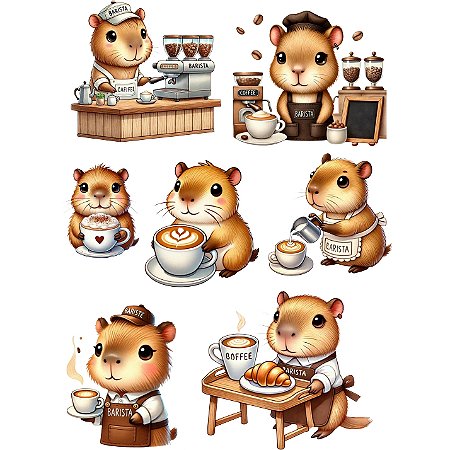 Estampa Fácil Capivaras Coffe