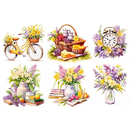 Estampa Fácil Flores Lilás
