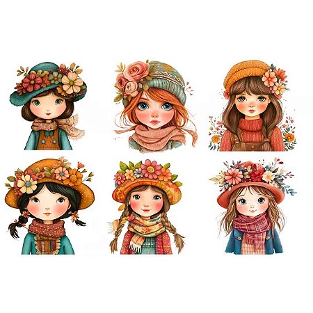 Estampa Fácil Meninas com Chapéu e Flores