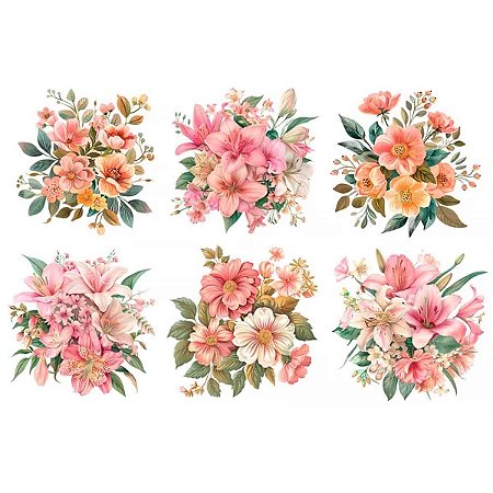 Estampa Fácil Bouquets Rosa