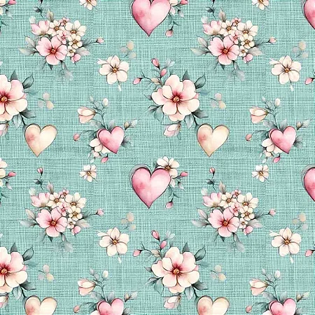 Tricoline Digital RO Romance Tiffany, 100%Alg, 50cm x 1,50mt