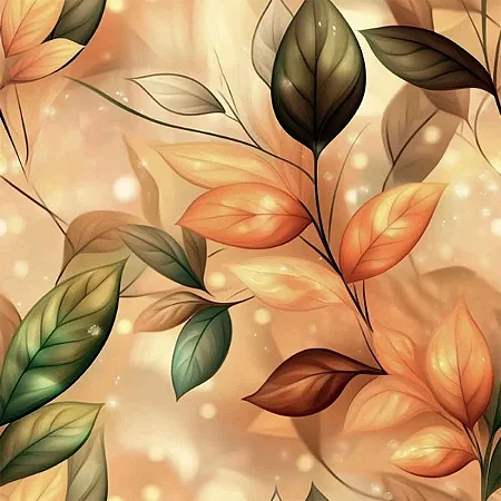 Tricoline Digital AL Folhas, 100% Algodão, 50cm x 1,50mt