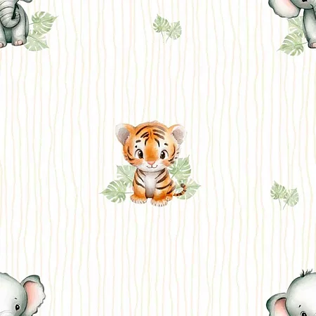 Tricoline Digital SS Safari Listrinhas 100%Alg 50cm x 1,50mt