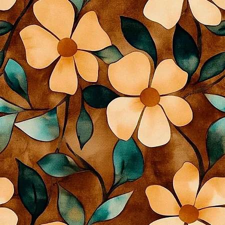 Tricoline Digital ES Floral, 100% Algodão, 50cm x 1,50mt