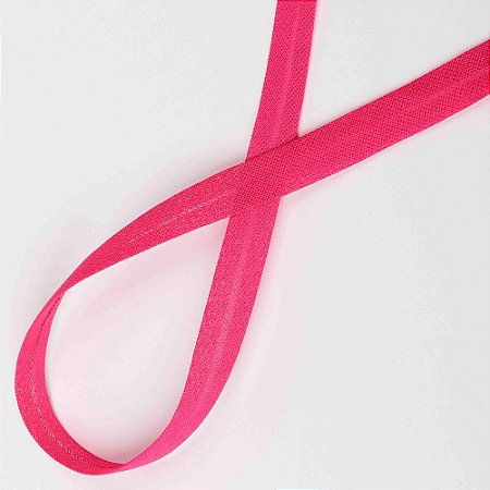 Viés de Algodão Rosa Fluor - Destaque - 24mm - Peça 50mt