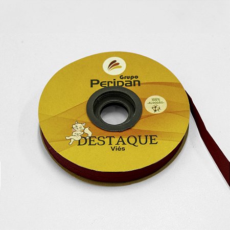 Viés de Algodão Marsala - Destaque - 24mm - Peça 50mt