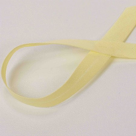 Viés de Algodão Amarelo Manteiga, Destaque 24mm - Peça 50mt