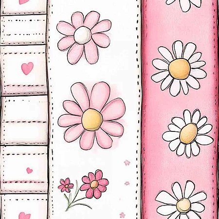 Tricoline Digital Listrado Pato, 100% Algodão, 50cm x 1,50mt