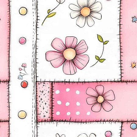Tricoline Digital Patch Pato, 100% Algodão, 50cm x 1,50mt
