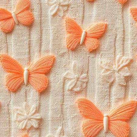 Tricoline Digital Borboletas Coralina, 100%Alg 50cm x 1,50mt