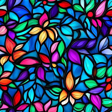 Tricoline Digital Vitral Royal, 100% Algodão, 50cm x 1,50mt