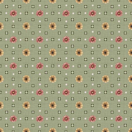 Tricoline Digital Micro Flores Alegria Eucalipto, 50cmx1,50m