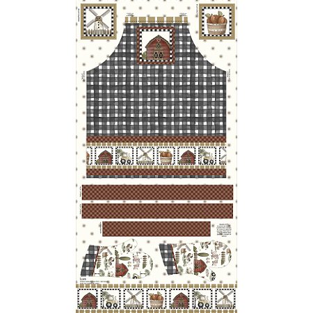 Tricoline Digital Avental e Luvas Vida no Campo 75cm x 1,50m