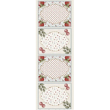 Tricoline Painel Jogo Americano Frutas Vermelhas 50cmx1,50mt