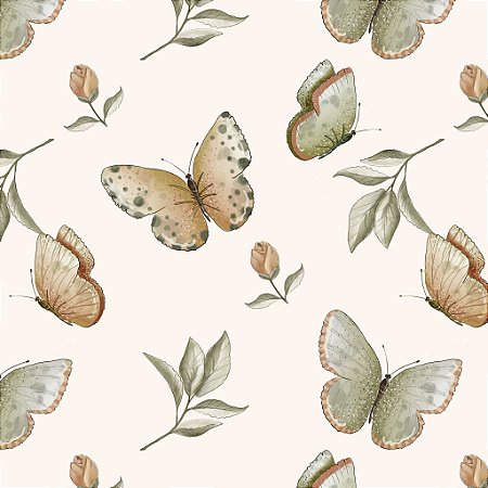 Tricoline Digital Minhas Borboletas, 100% Alg. 50cm x 1,50mt