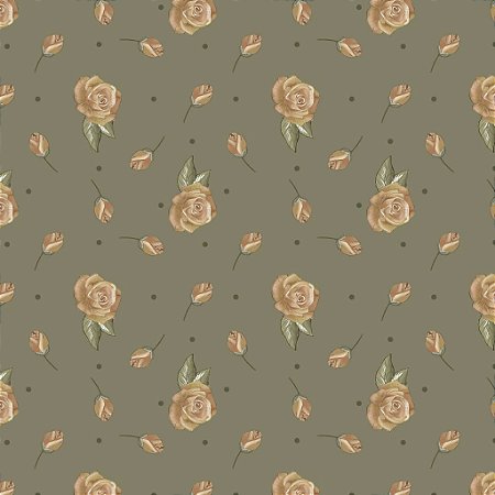 Tricoline Digital Mini Floral Garden Eucalipto 50cm x 1,50mt