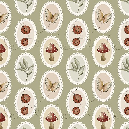 Tricoline Digital Mandalinhas Garden, 100%Alg. 50cm x 1,50mt