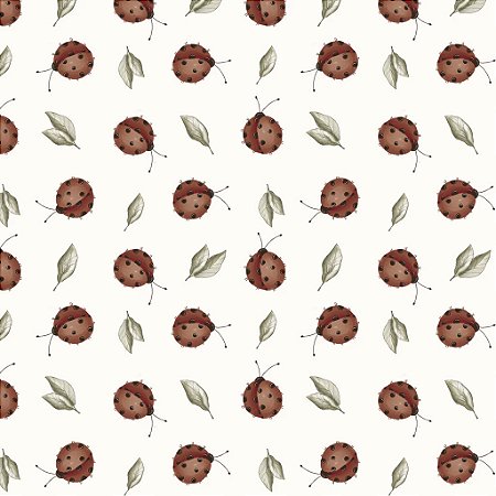 Tricoline Digital Mini Joaninhas, 100% Algodão 50cm x 1,50mt