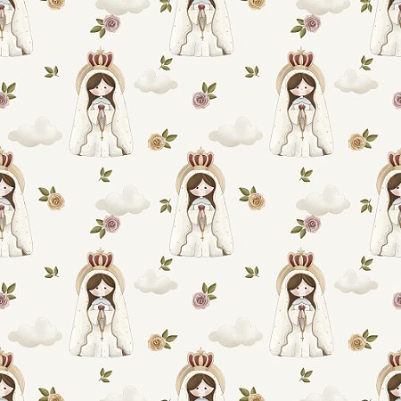 Tricoline Digital Nossa Senhora de Fátima, 50cm x 1,50mt