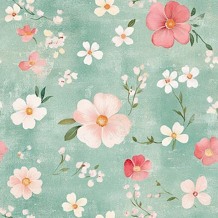 Tricoline Digital Dreamy Florzinhas, 100%Alg., 50cm x 1,50mt